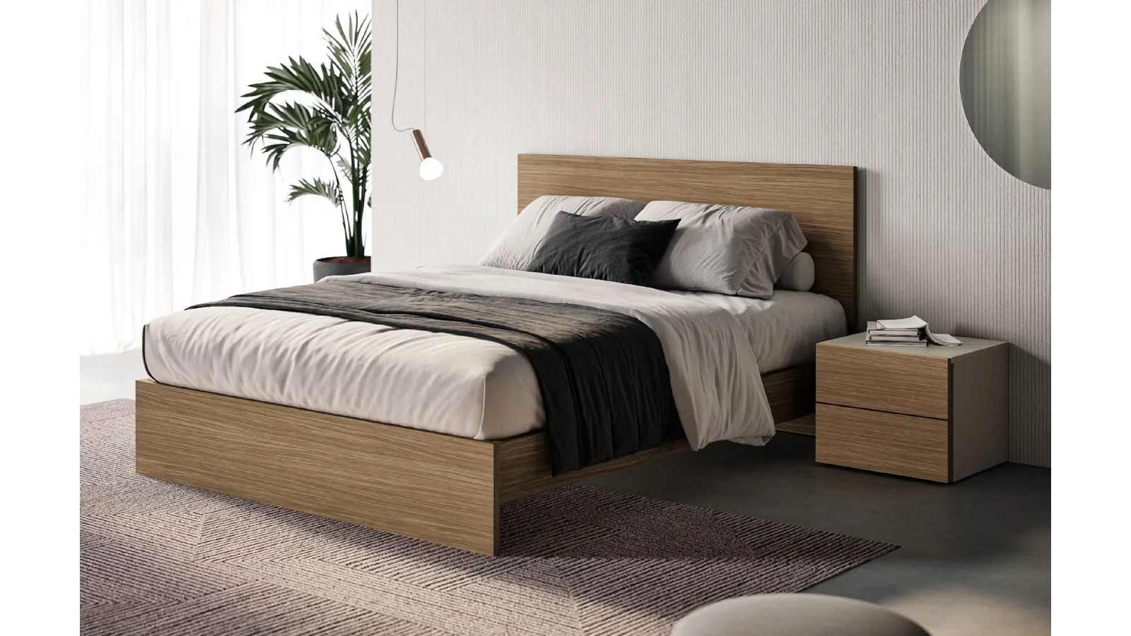 Bed with Prime headboard by Spagnol Mobili.