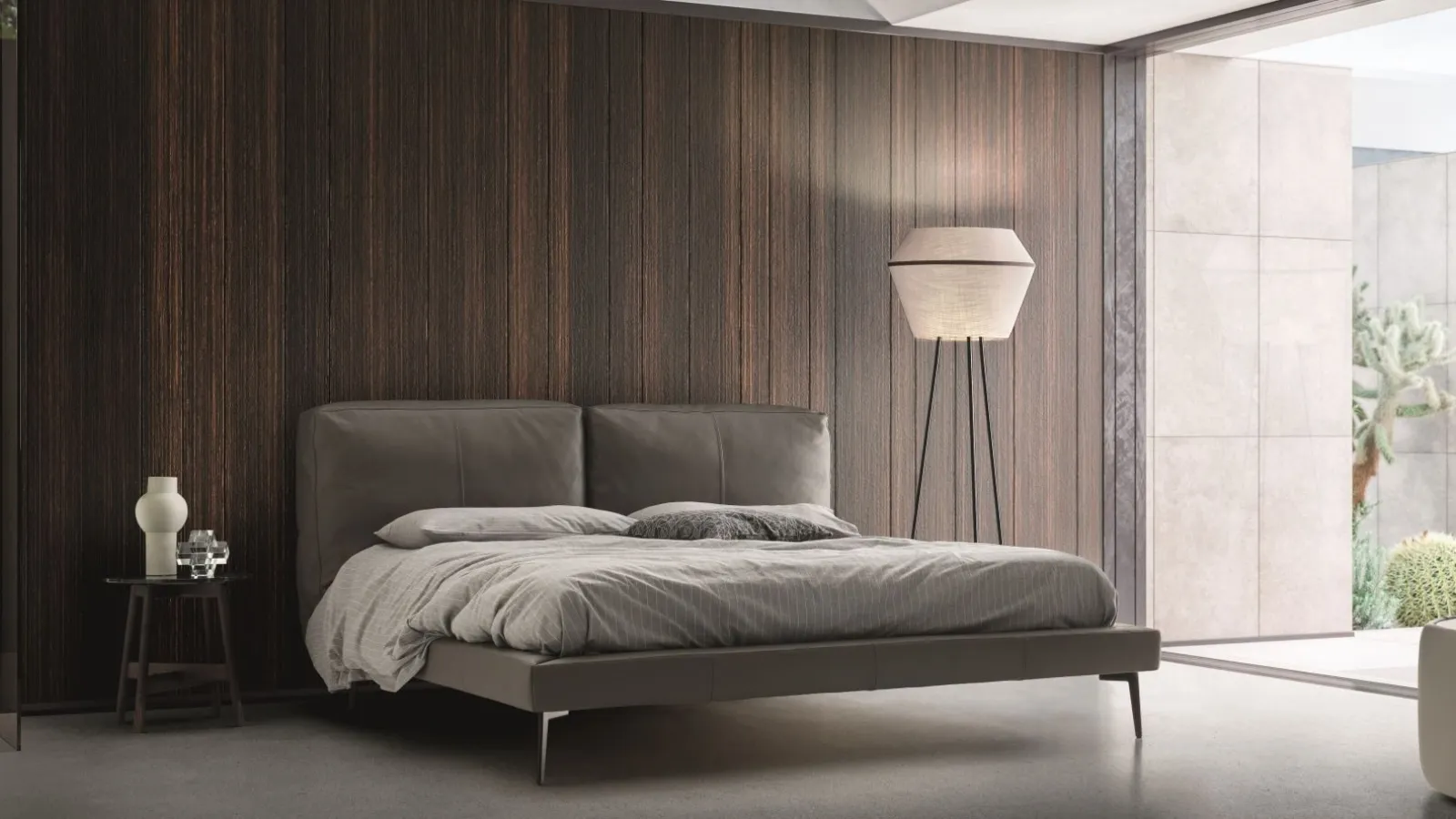 King-size leather bed Sound by Ditre Italia