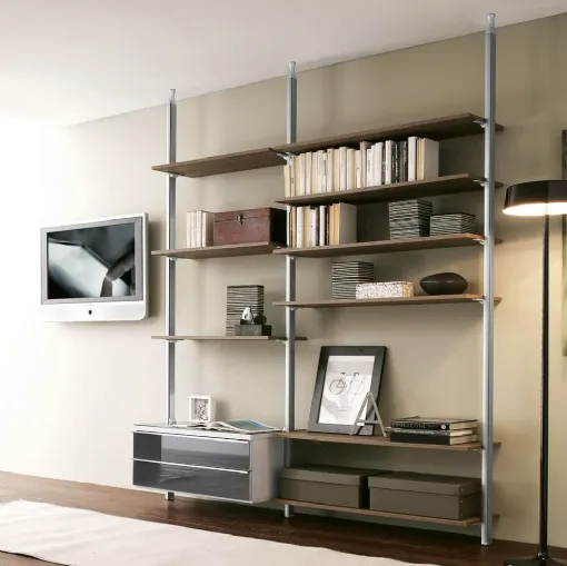 Cortina metal and melamine bookcase by Ponti Terenghi.