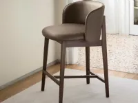 Abrey leather stool by Calligaris