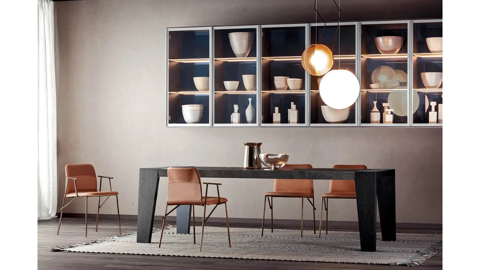 Alunna chair in eco-leather and metal by Pianca
