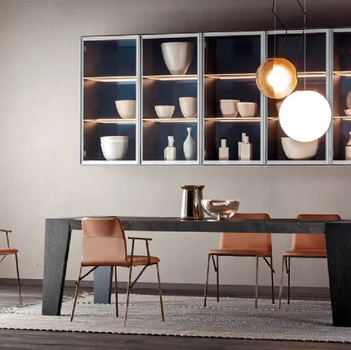 Alunna chair in eco-leather and metal by Pianca