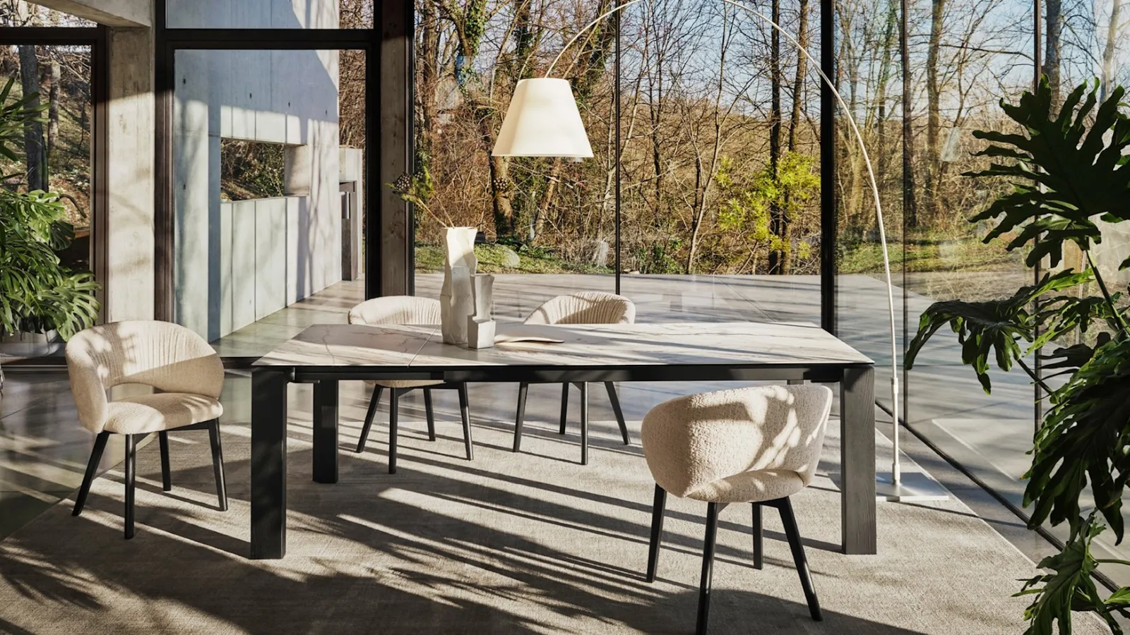Fabric upholstered Anime chair with wooden legs by Calligaris.