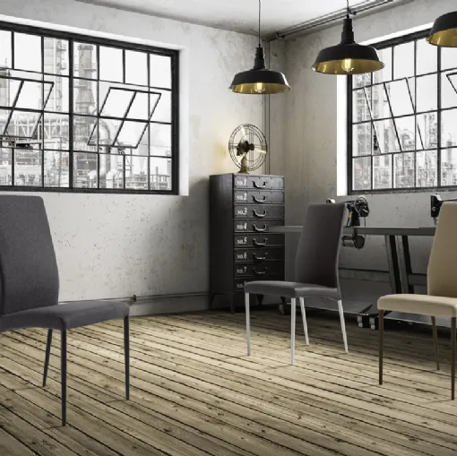 Bond Atelier chair in faux leather or fabric with a painted metal frame by Zamagna