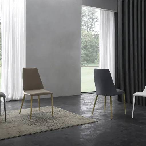 Stackable Branch Atelier chair upholstered in Zamagna fabric or eco-leather
