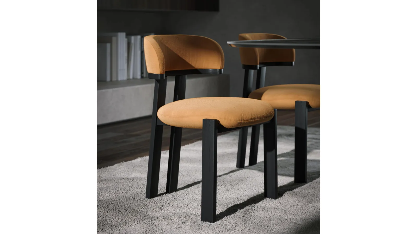 Fabric and wood chair Camila by Tonin Casa.