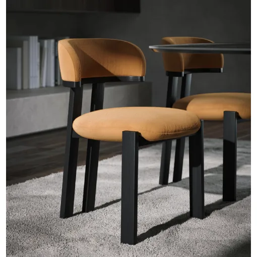 Fabric and wood chair Camila by Tonin Casa.