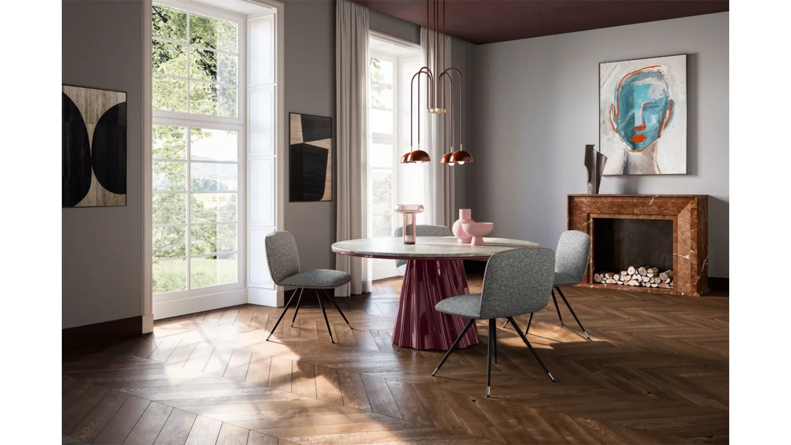 Clelia upholstered chair by Pianca