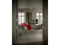 Duke B chair in two-tone quilted fabric and leather by Zamagna