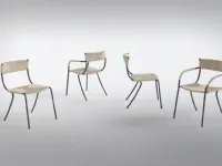 Elide chair in metal and hand-woven paper cord by Pianca