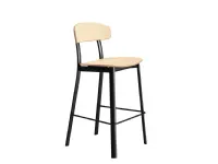 Feluca Kitchen Stool in Natural Ash with steel frame by Infiniti.