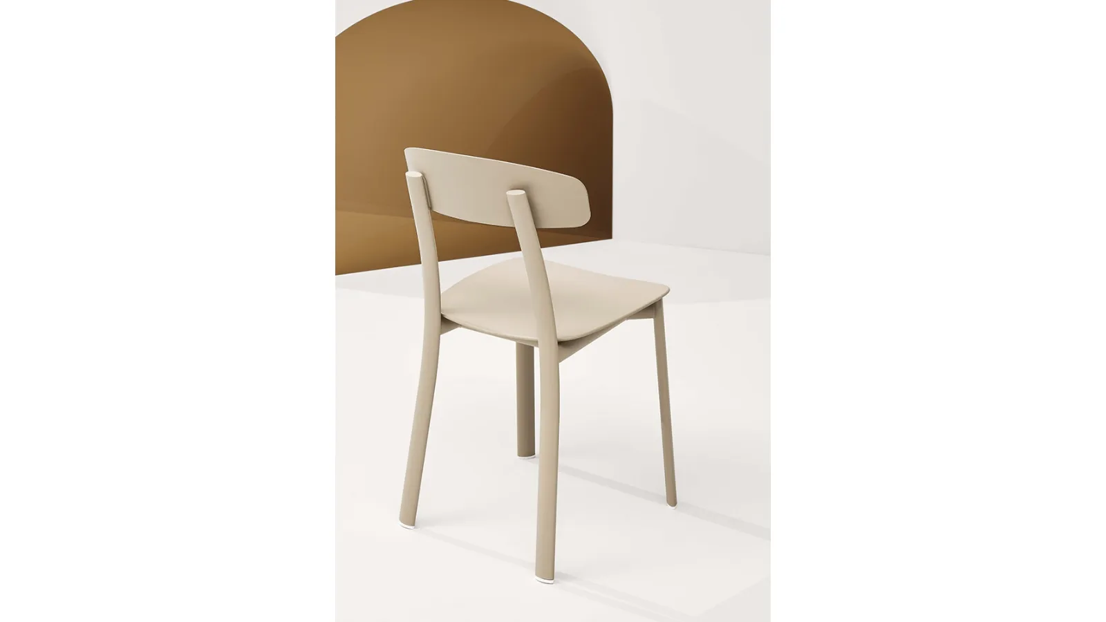 Feluca Pop chair in polypropylene and steel by Infiniti.