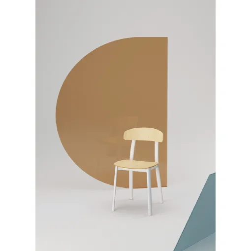 Feluca Wood Chair in Ash with steel frame by Infiniti.