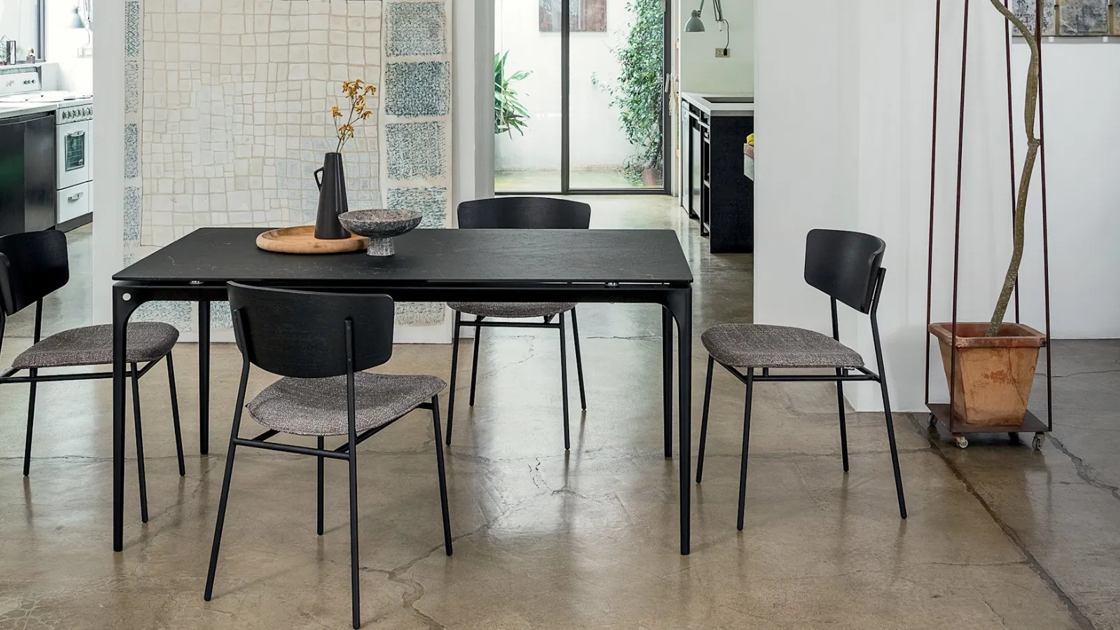 Wooden chair with padded seat Fifties by Calligaris