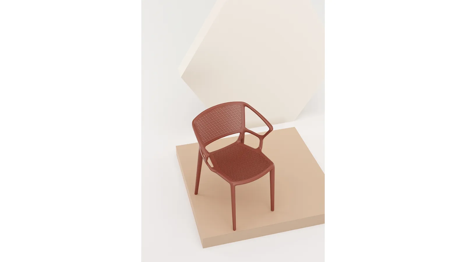 Fiorellina Perforated Seat and Back armchair in polypropylene by Infiniti
