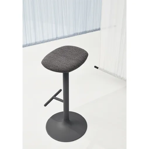 Flink Stool with upholstered fabric seat and steel base by Infiniti.