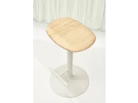 Flink Wood Stool with natural Ash seat and steel base by Infiniti.