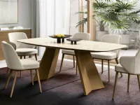Foyer fabric chair with wooden legs by Calligaris