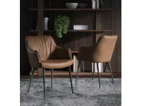 Leather chair Gaia by Tonin Casa