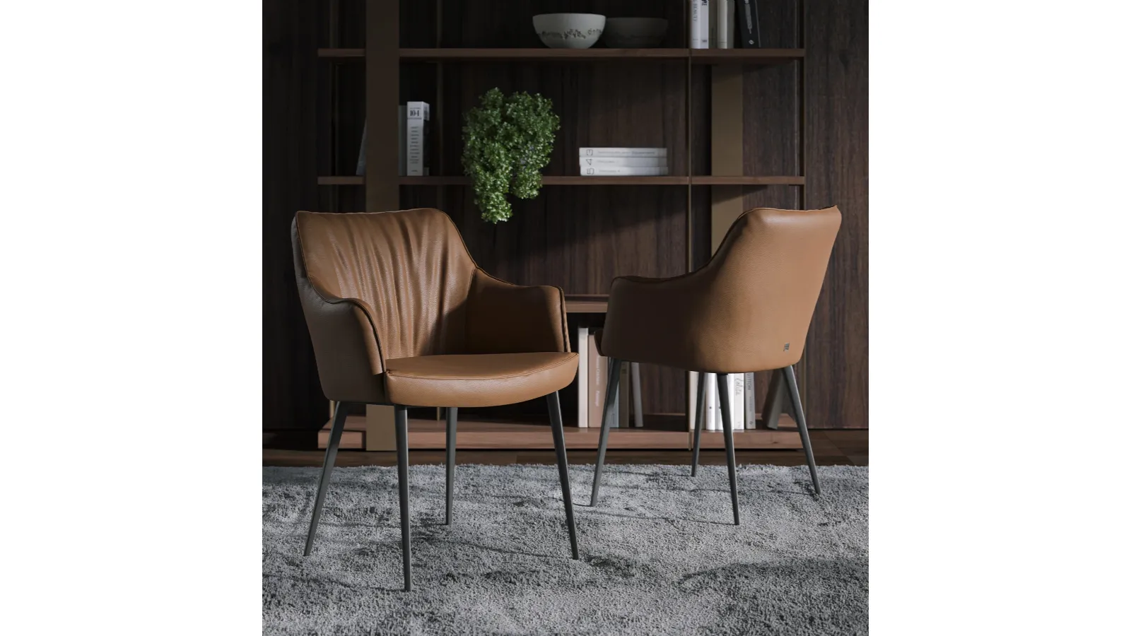 Leather chair Gaia by Tonin Casa