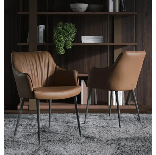 Leather chair Gaia by Tonin Casa