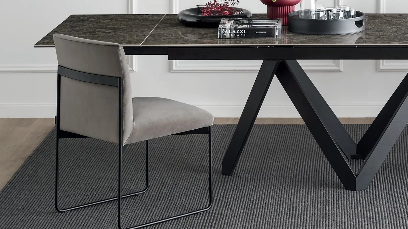 Gala padded chair by Calligaris.