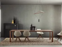 Pianca Gamma upholstered fabric chair with wooden legs