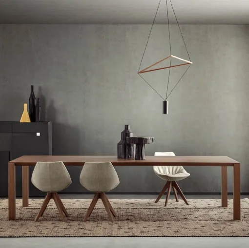 Pianca Gamma upholstered fabric chair with wooden legs