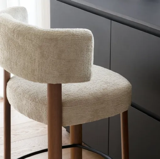 Glen upholstered fabric stool by Calligaris