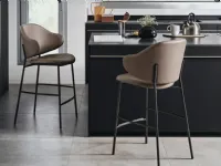 Leather stool Holly by Calligaris.