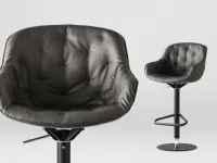 Leather Igloo stool by Calligaris