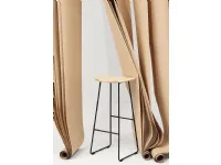 Klejn Wood Stool with Ash seat and steel rod base by Infiniti.