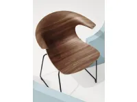 Loop 3D Wood Sled Chair with wooden shell and steel sled base by Infiniti.