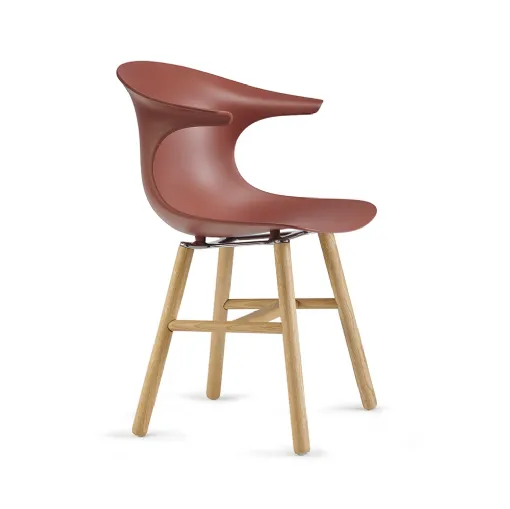 Loop Mono Retro Chair with polypropylene shell and legs in Natural Oak by Infiniti