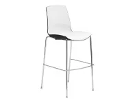 Now 4 Legs Stool in polypropylene and chromed steel by Infiniti