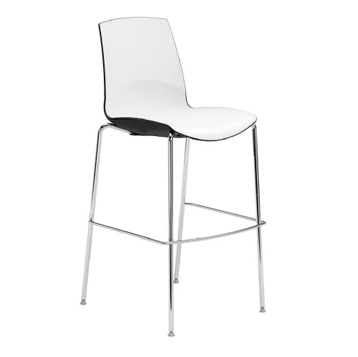 Now 4 Legs Stool in polypropylene and chromed steel by Infiniti