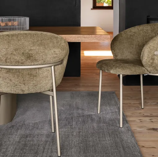 Fabric chair with metal legs Oleandro by Calligaris