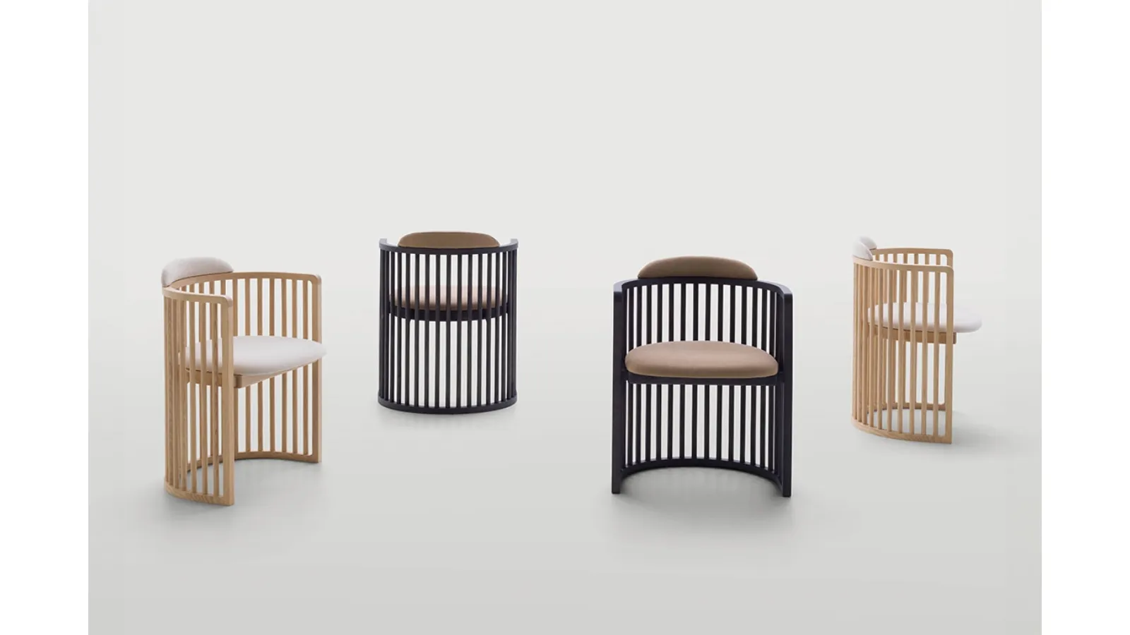 Palù by Pianca wooden chair with upholstered seat