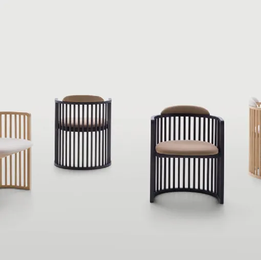 Palù by Pianca wooden chair with upholstered seat