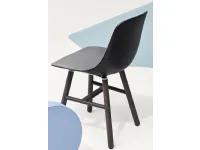 Pure Loop Binuance Retro chair with polypropylene seat in Slate Grey and Carbon Black with a base in Oak painted in Infinite Black by Infiniti