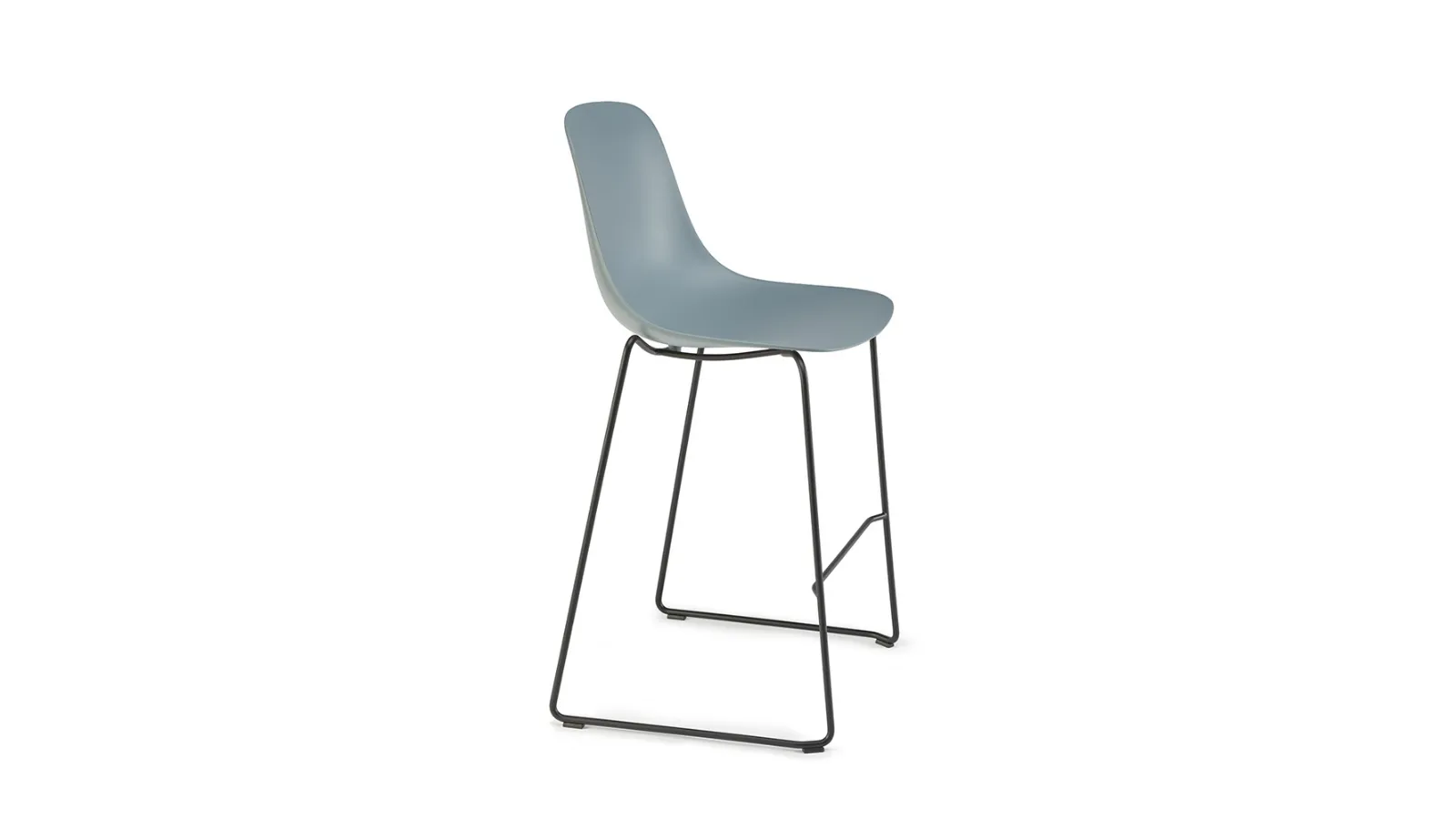 Pure Loop Mono Kitchen Stool with polypropylene shell and steel tubular frame by Infiniti.