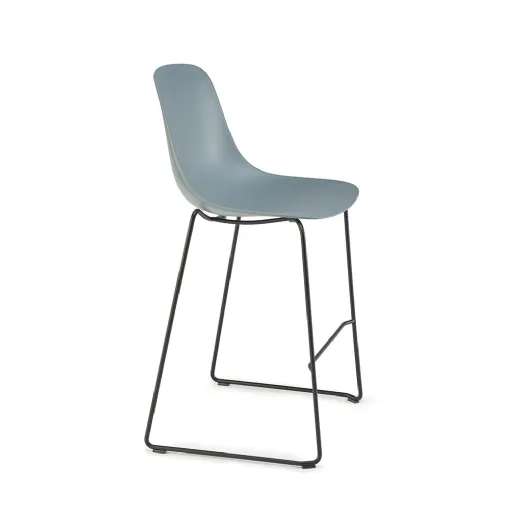 Pure Loop Mono Kitchen Stool with polypropylene shell and steel tubular frame by Infiniti.