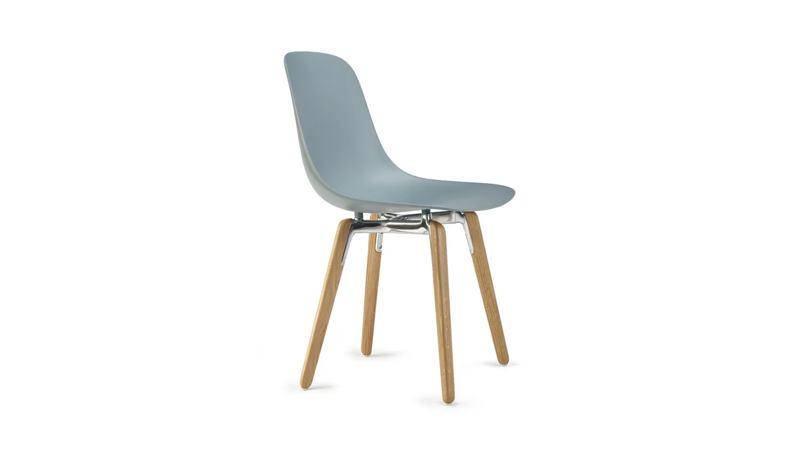 Pure loop Mono Wooden Legs chair with polypropylene seat and solid Natural Beech legs.
