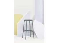 Round&Round Kitchen Stool in Dusty Blue with post-consumer plastic seat and steel base by Infiniti.