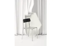 Ruelle chair in raw aluminum with backrest in Infiniti Oak.