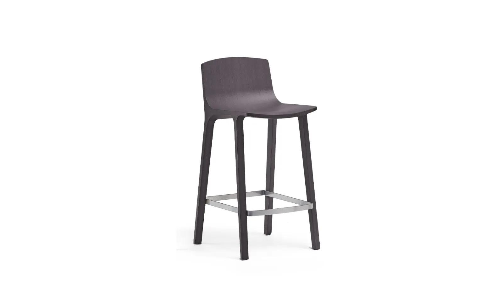 Seame Stool in painted Oak with steel footrest by Infiniti.