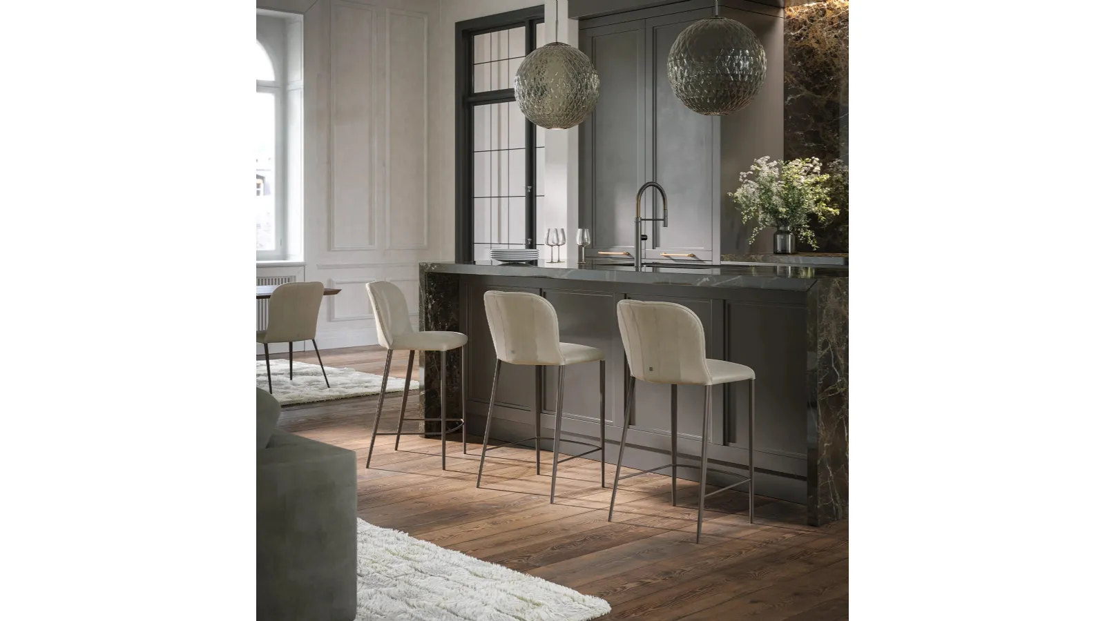 Leather bustier stool by Tonin Casa.