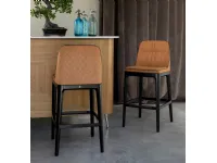 Mivida Elite stool with diamond quilting on the backrest by Tonin Casa.