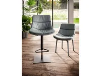 Leather stool Noa by Ozzio