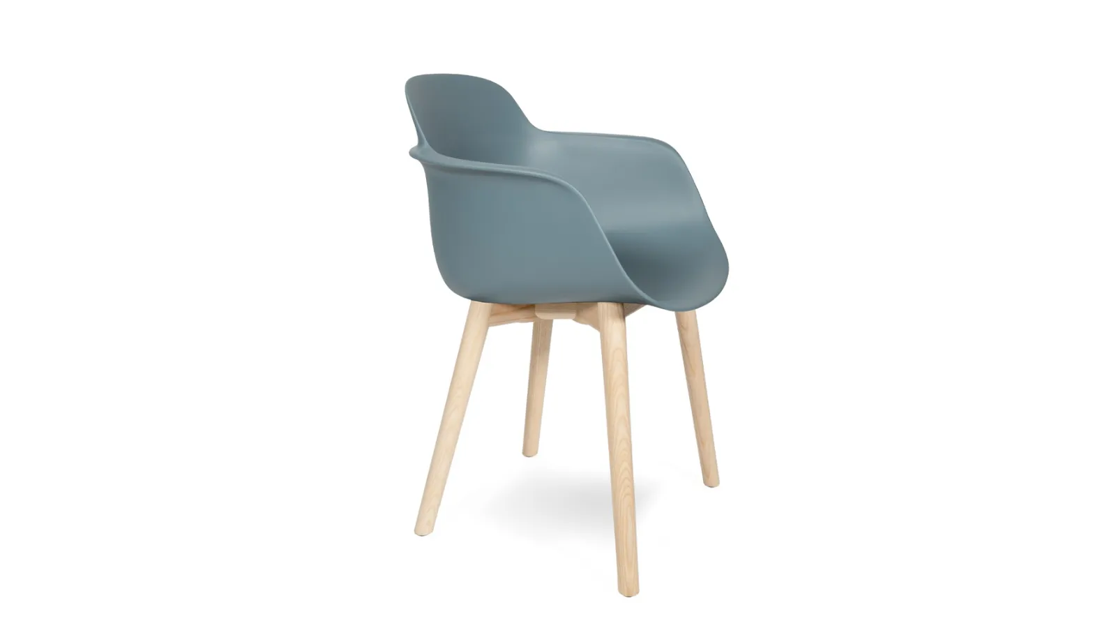 Sicla Sled Chair with polypropylene shell and wooden base by Infiniti.